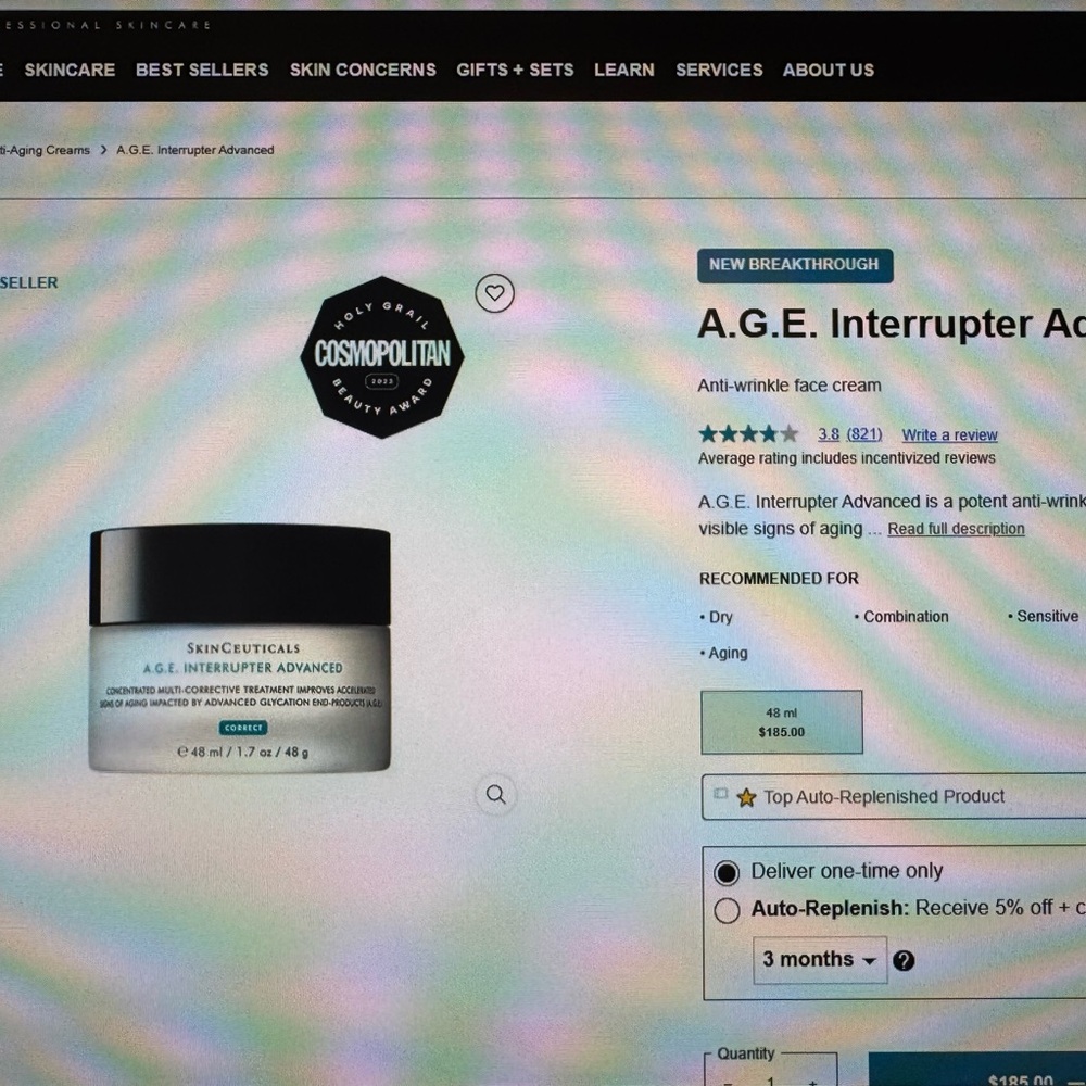 SkinCeuticals A.G.E. Interrupter Advanced Cream in Blue and White